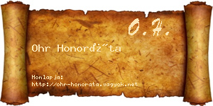 Ohr Honoráta névjegykártya